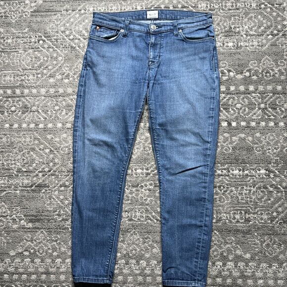 Hudson Krista Super Skinny Crop Ankle Womens Jeans Size 30 Medium Wash - Picture 1 of 13